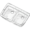 download Steel Double Sink clipart image with 270 hue color