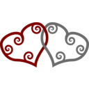 Red Silver Maori Hearts Interlinked