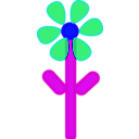 download Flower clipart image with 180 hue color