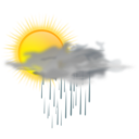 download Weather Icon Sun Rain clipart image with 0 hue color