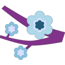 download Purple Flower clipart image with 270 hue color