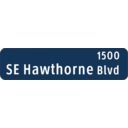 download Portland Oregon Street Name Sign Se Hawthorne Blvd clipart image with 90 hue color