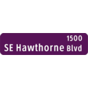 download Portland Oregon Street Name Sign Se Hawthorne Blvd clipart image with 180 hue color