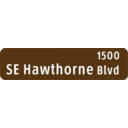 download Portland Oregon Street Name Sign Se Hawthorne Blvd clipart image with 270 hue color