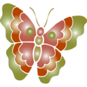 download Butterfly Icon clipart image with 180 hue color