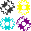 download Abstract Gear Wheels clipart image with 180 hue color