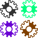 download Abstract Gear Wheels clipart image with 270 hue color