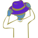 download Put On Hat clipart image with 180 hue color