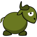 download Cartoon Gnu Side clipart image with 45 hue color