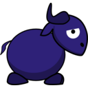 download Cartoon Gnu Side clipart image with 225 hue color