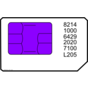download Sim Card clipart image with 225 hue color