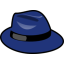 download Blue Fedora clipart image with 0 hue color