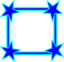 Simple Bright Blue Star Cornered Frame