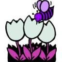 download Bee And Flowers clipart image with 225 hue color