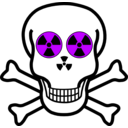 download Nuclear Warning Skull clipart image with 225 hue color