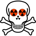 download Nuclear Warning Skull clipart image with 315 hue color