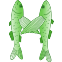 download Fish Forming Letter M clipart image with 270 hue color