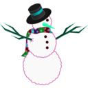 download A Scarfed Snowman clipart image with 135 hue color