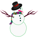 download A Scarfed Snowman clipart image with 315 hue color