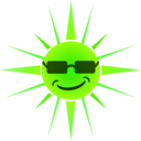 download Cool Happy Sun clipart image with 45 hue color
