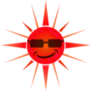 download Cool Happy Sun clipart image with 315 hue color