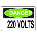 download Danger 220 Volts clipart image with 90 hue color