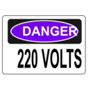download Danger 220 Volts clipart image with 270 hue color
