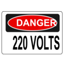 download Danger 220 Volts clipart image with 0 hue color