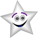 download Smiling Star With Transparency clipart image with 225 hue color