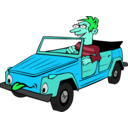 download Boy Driving Car Cartoon clipart image with 135 hue color