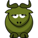 download Cartoon Gnu Is Disappoint clipart image with 45 hue color
