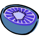 download Half A Kiwi clipart image with 180 hue color