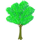 download Tree In Summer clipart image with 45 hue color
