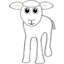 download Funny White Lamb Cartoon clipart image with 90 hue color