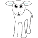 download Funny White Lamb Cartoon clipart image with 180 hue color