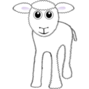 download Funny White Lamb Cartoon clipart image with 270 hue color