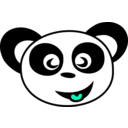 download Happy Panda Face clipart image with 225 hue color