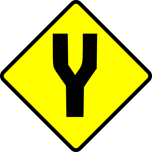 Caution Fork In Road