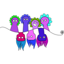 download Flower People clipart image with 180 hue color