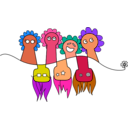 download Flower People clipart image with 270 hue color