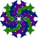 download Double Swirl clipart image with 225 hue color