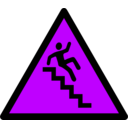 download Caution Stairs clipart image with 225 hue color