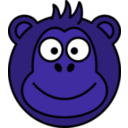download Monkey Head clipart image with 225 hue color