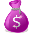 download Money Bag clipart image with 270 hue color