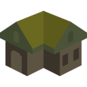 download Placeholder Isometric Building Icon Colored Dark clipart image with 45 hue color