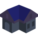 download Placeholder Isometric Building Icon Colored Dark clipart image with 225 hue color