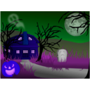 download Halloween Haunted House clipart image with 225 hue color