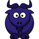 download Cartoon Gnu clipart image with 225 hue color