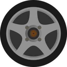 Simple Car Wheel Tire Side View