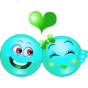 download Couple Smiley Emoticon clipart image with 135 hue color